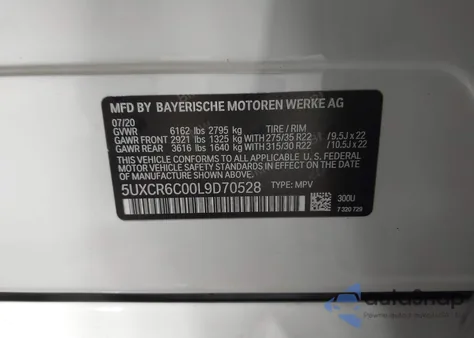 2020 BMW X5 xDrive40I z USA, uszkodzony, nr VIN 5UXCR6C00L9D70528